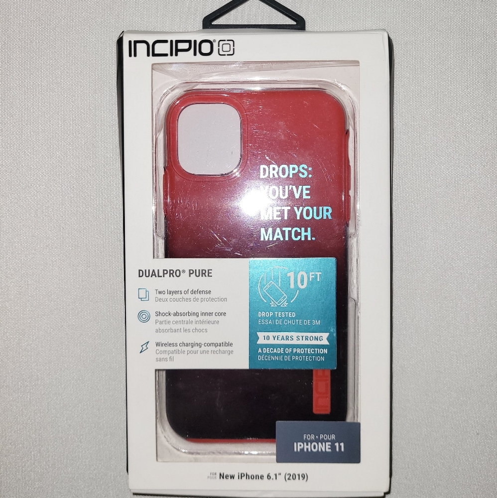 Incipio DualPro Pure Dual Layer Case for iPhone 11 Pro Red/Black New in Box